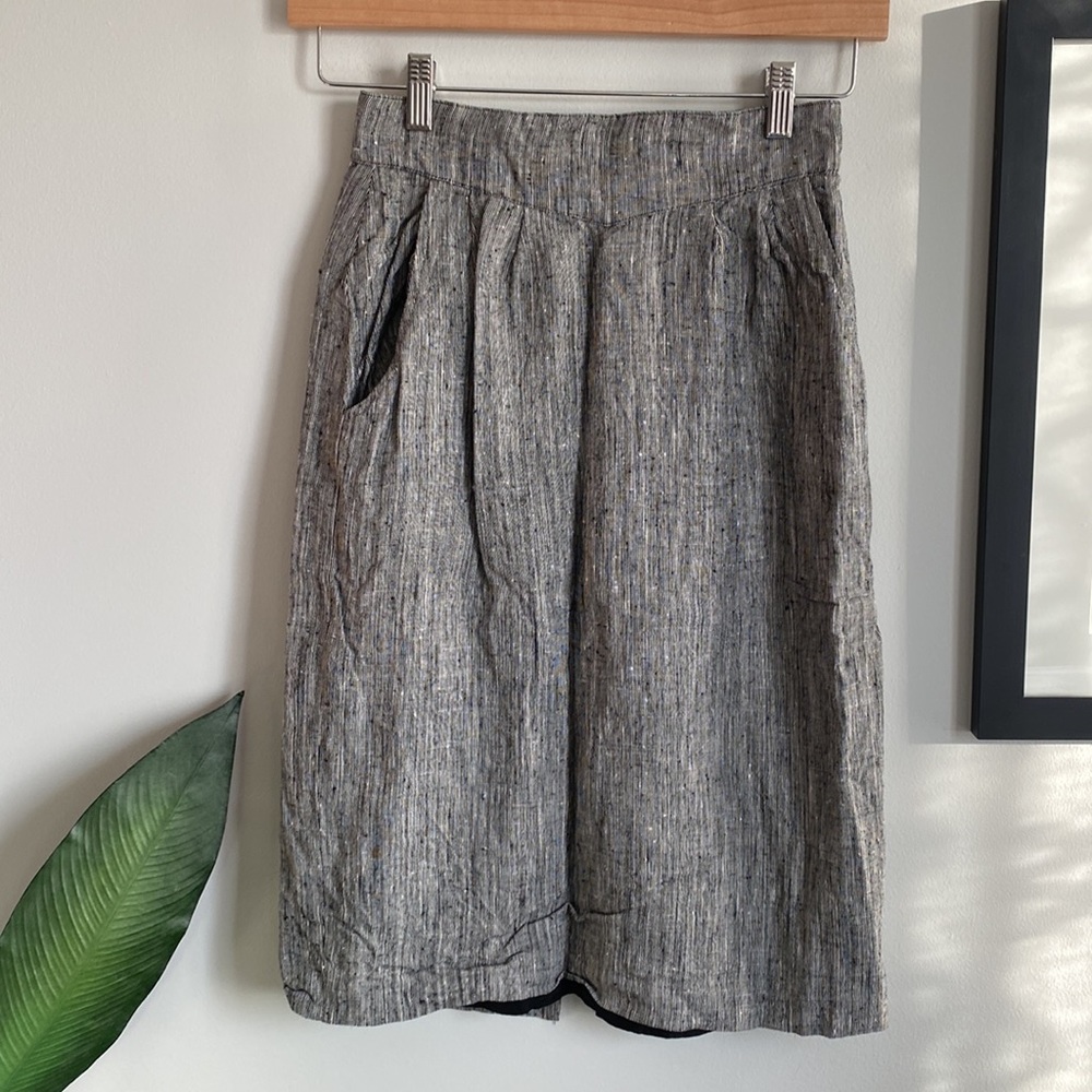 Vintage Linen Blend Pencil Skirt